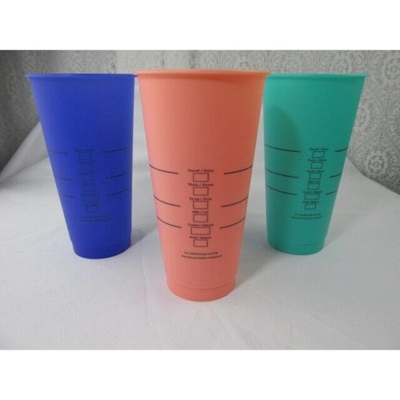 Starbucks Re-Useable  (3) 24oz Plastic Cups - Picture 5 of 7